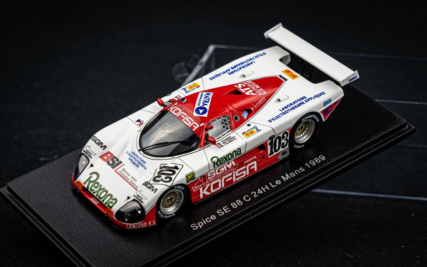 Spice SE 88 C #103 Thuner / de Thoisy / Touroul - 24h LeMans 1989 - Spark 1:43