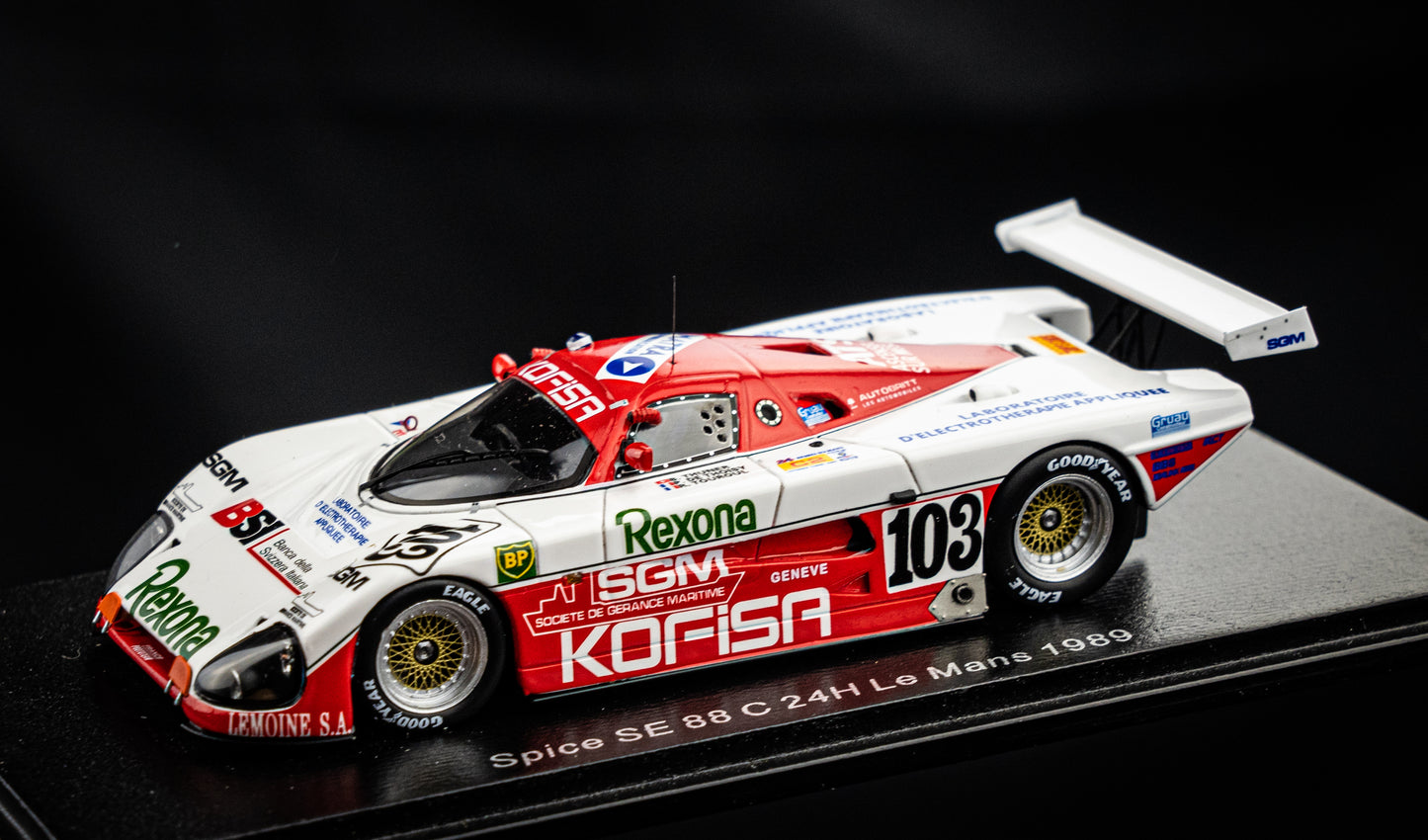 Spice SE 88 C #103 Thuner / de Thoisy / Touroul - 24h LeMans 1989 - Spark 1:43