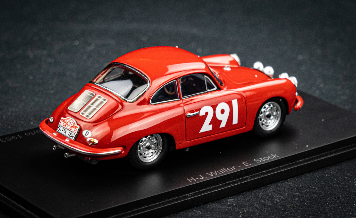 Porsche 356B T6 Carrera 2 GT #291 Walter / Stock - Rallye Monte Carlo 1963 - Spark 1:43