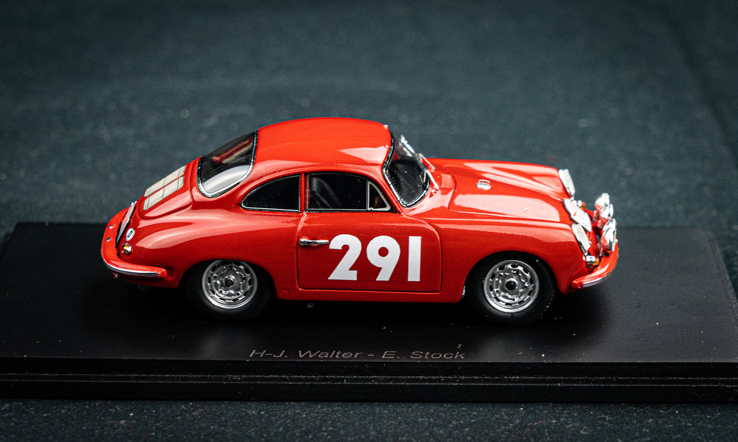 Porsche 356B T6 Carrera 2 GT #291 Walter / Stock - Rallye Monte Carlo 1963 - Spark 1:43