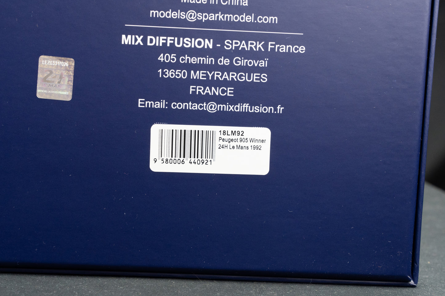 Peugeot 905 #1 Warwick / Dalmas / Blundell - Sieger 24h LeMans 1992, Spark 1:18