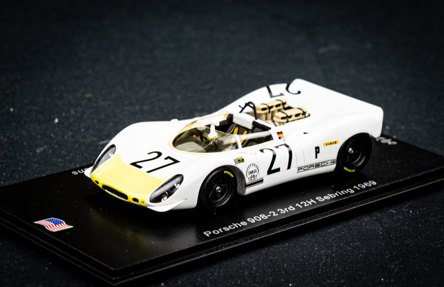 Porsche 908-2 #27 lim. 500 Stk. Stommelen / Buzzetta / Ahrens - 3rd 12h Sebring 1969 - Spark 1:43