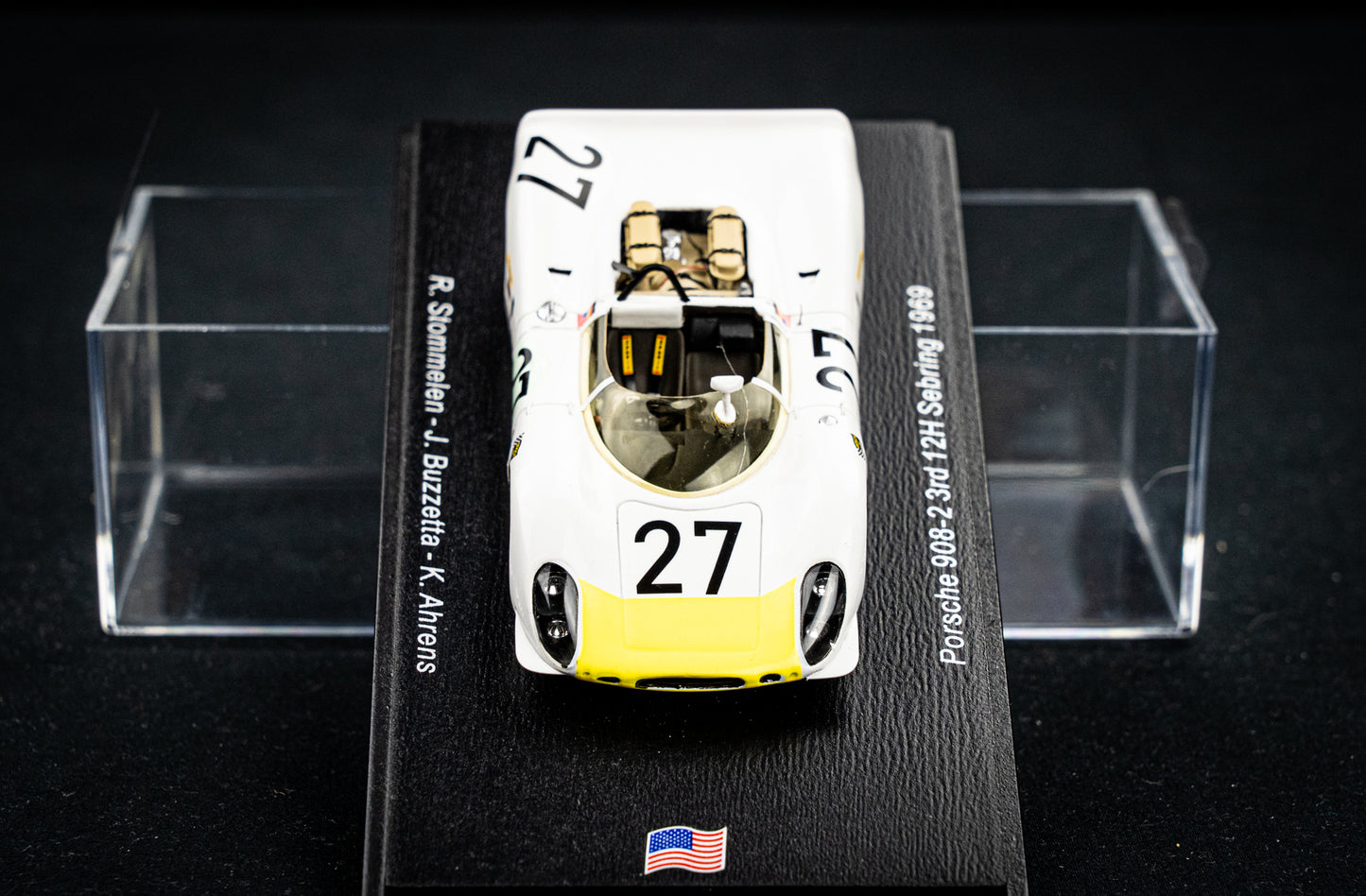 Porsche 908-2 #27 lim. 500 Stk. Stommelen / Buzzetta / Ahrens - 3rd 12h Sebring 1969 - Spark 1:43