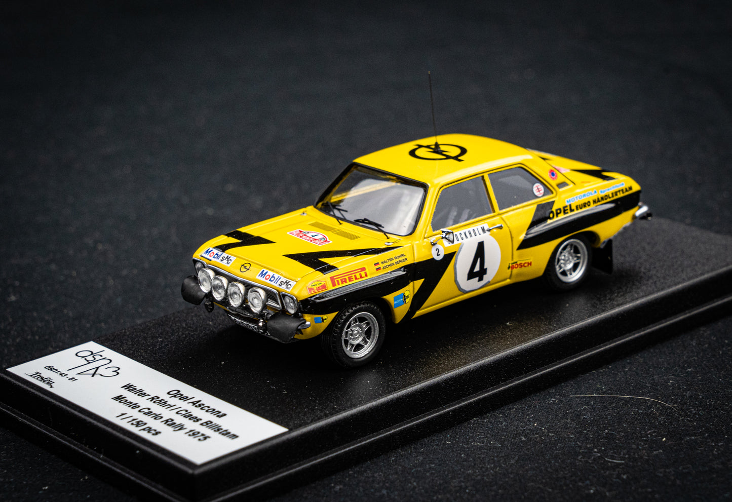 Opel Ascona #4 lim. 1/150 Stk. W. Röhrl /J. Berger - Rallye Monte Carlo 75 DSN