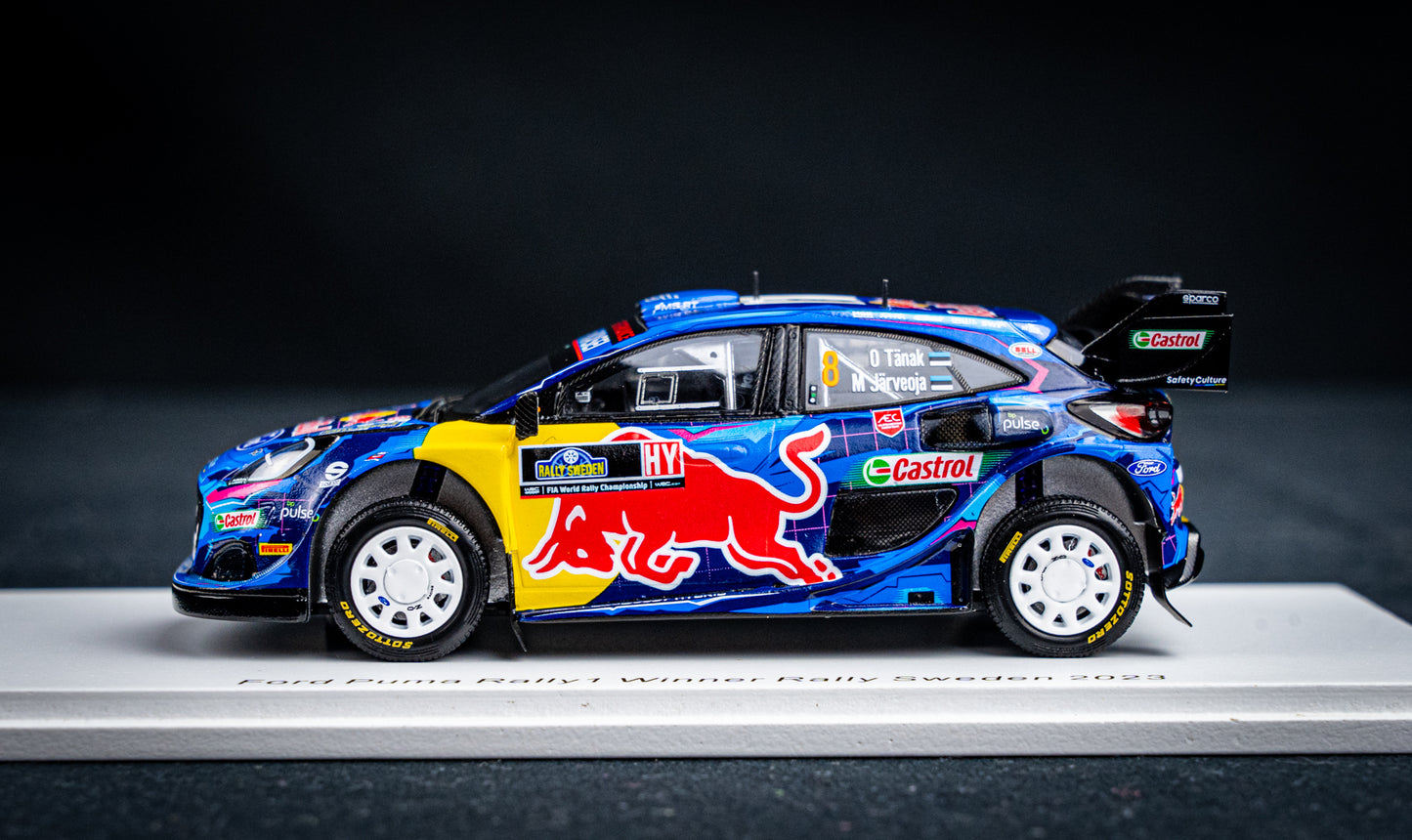 Ford Puma Rallye1 #8 O. Tänak / M. Järveoja - Winner Rallye Schweden 2023 - Spark 1:43