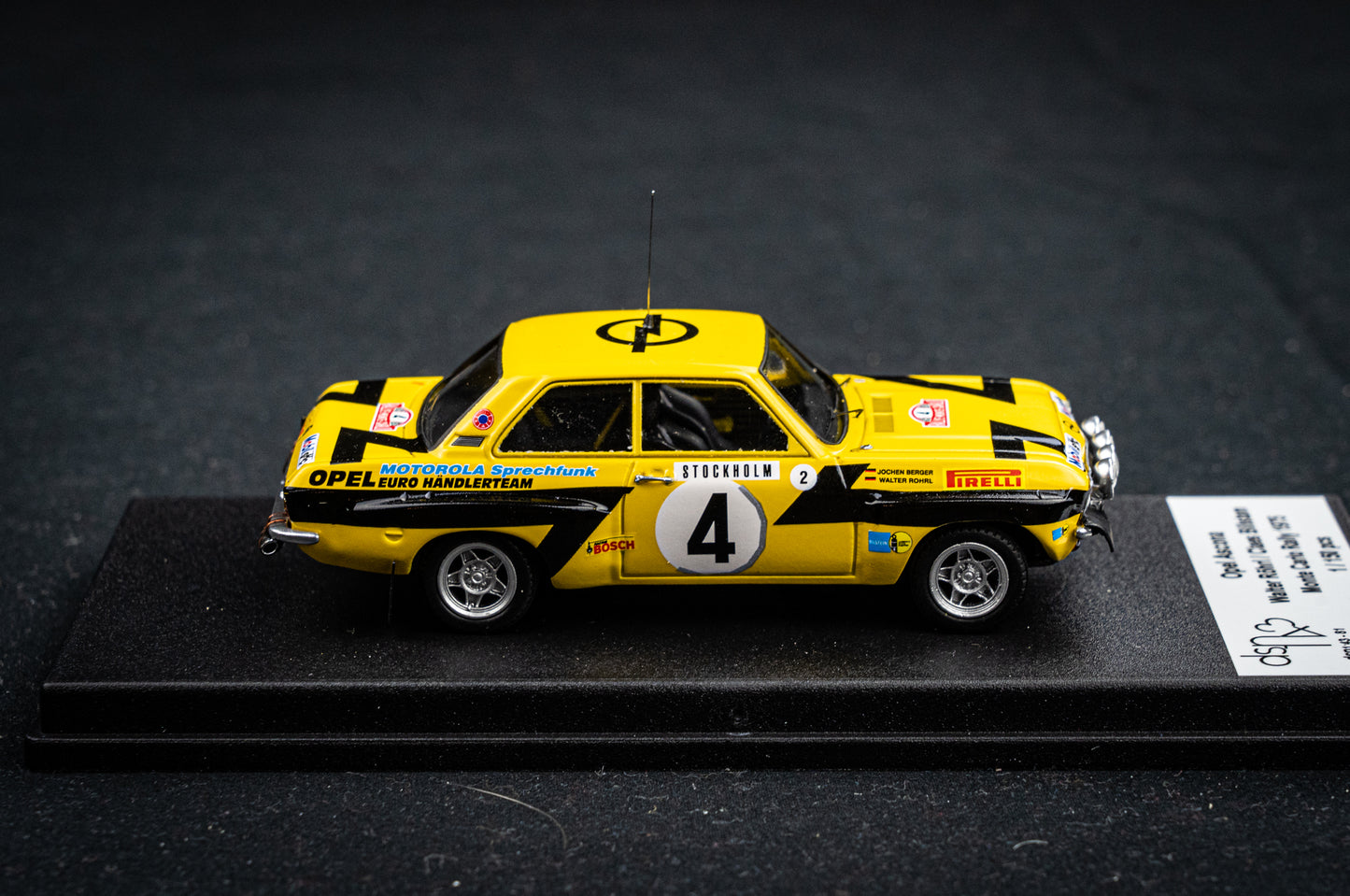 Opel Ascona #4 lim. 1/150 Stk. W. Röhrl /J. Berger - Rallye Monte Carlo 75 DSN