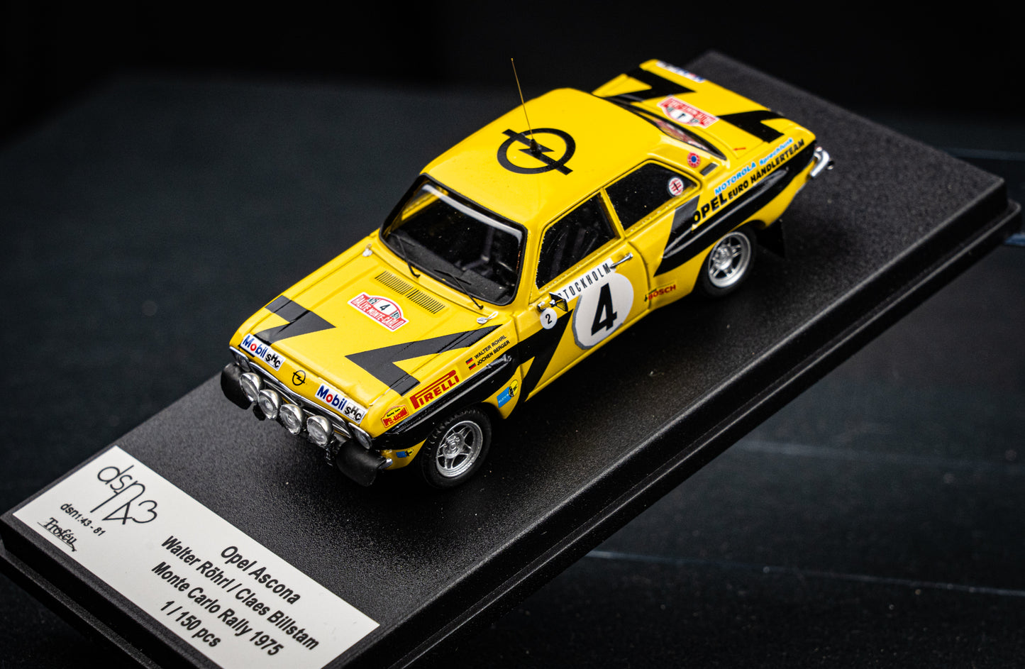 Opel Ascona #4 lim. 1/150 Stk. W. Röhrl /J. Berger - Rallye Monte Carlo 75 DSN