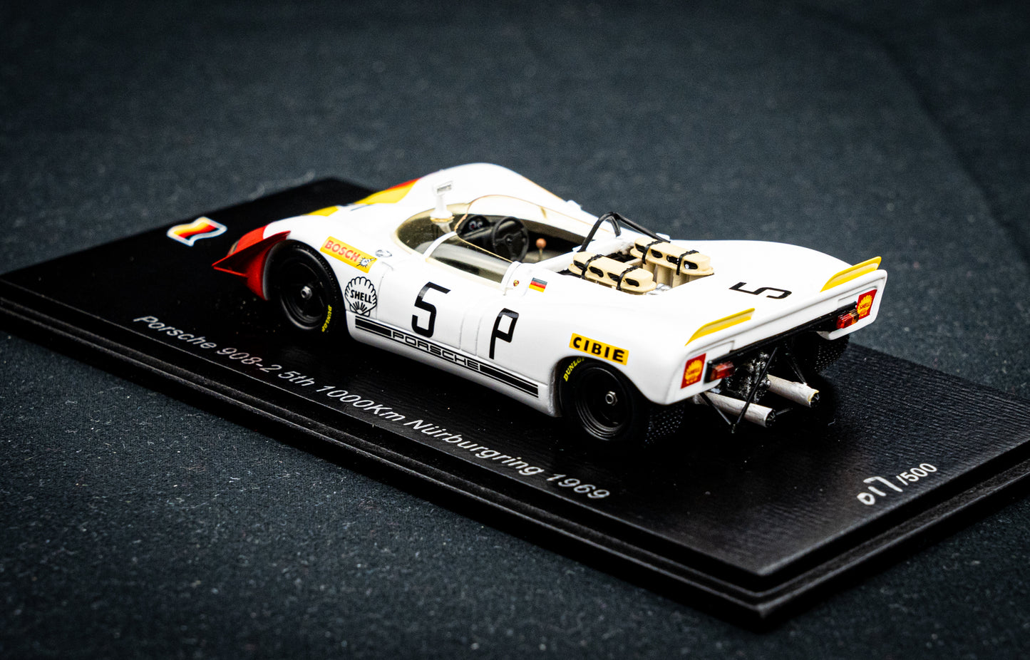 Porsche 908-2 #5 lim. 700 Stk. W. Kauhsen / K. von Wendt - 5th 1000km Nürburgring 1969 - Spark 1:43