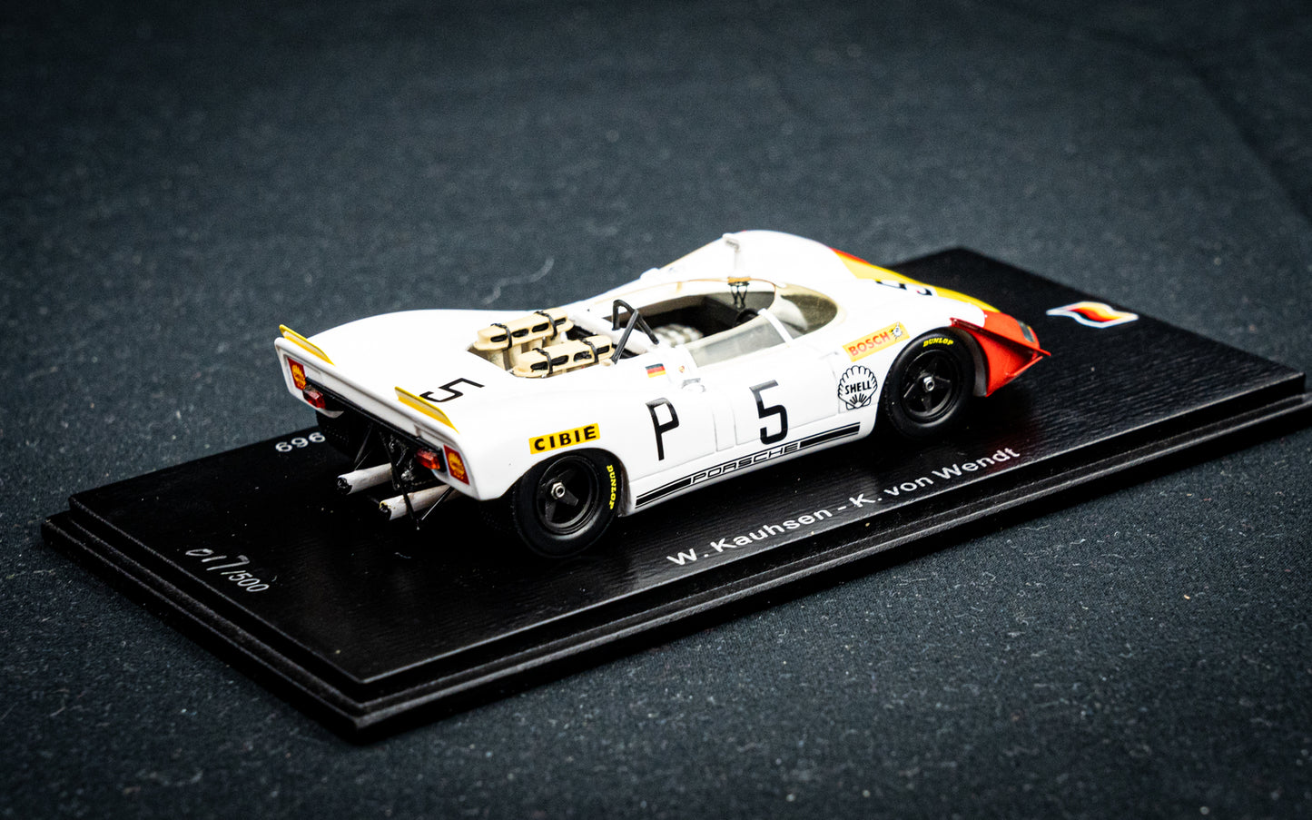 Porsche 908-2 #5 lim. 700 Stk. W. Kauhsen / K. von Wendt - 5th 1000km Nürburgring 1969 - Spark 1:43