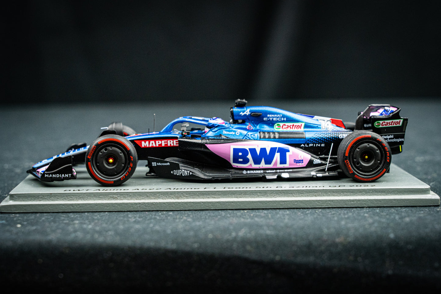 Fernando Alonso - BWT Alpine A522 #14 5th GP Brasilien 2022, Spark 1:43