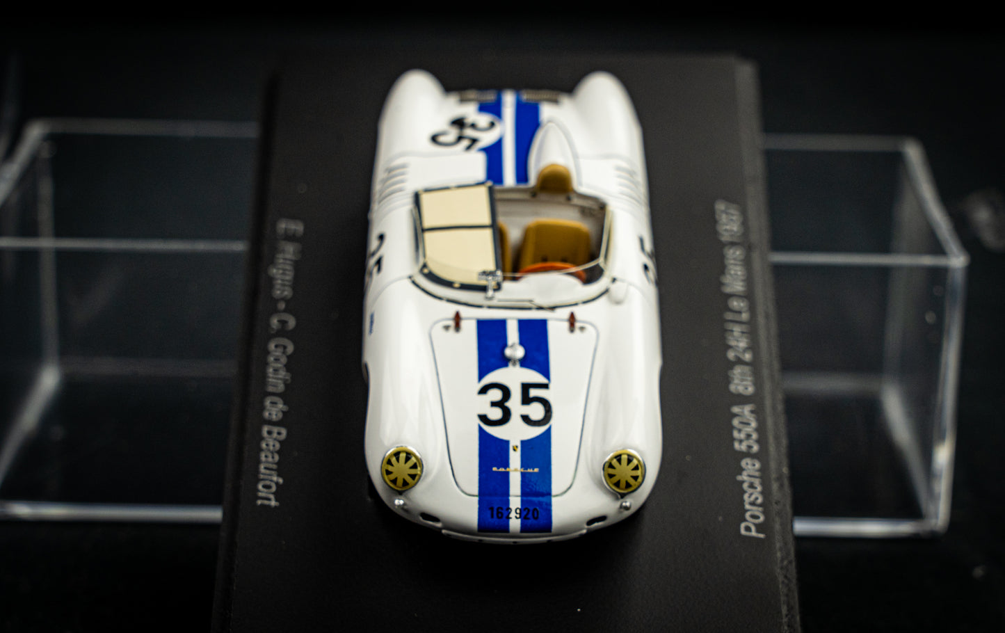 Porsche 550A #35 Hugus / Godin de Beaufort 8th 24h LeMans 1957 Spark 1:43