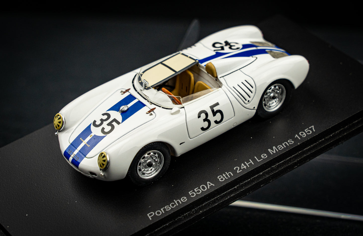 Porsche 550A #35 Hugus / Godin de Beaufort 8th 24h LeMans 1957 Spark 1:43