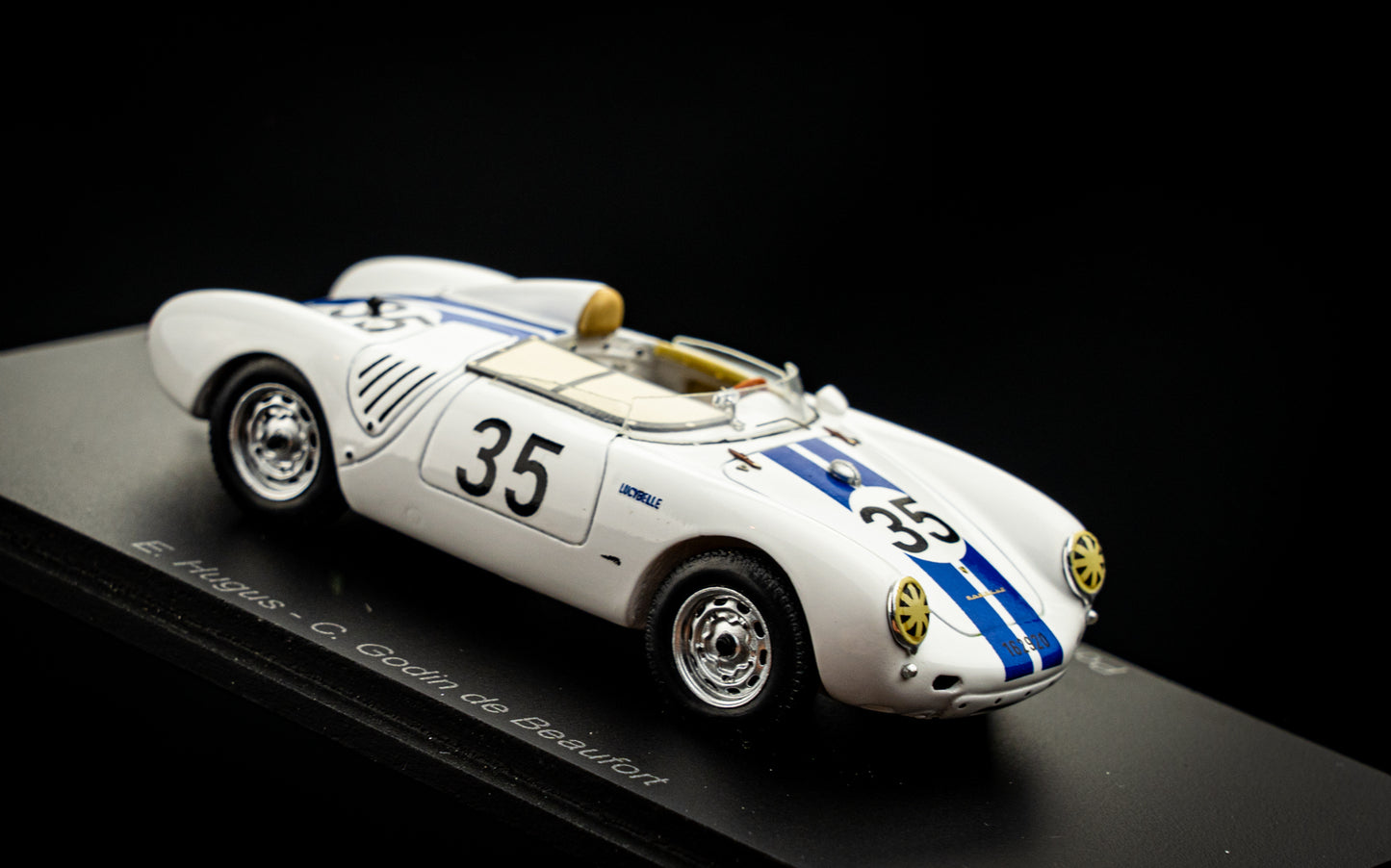 Porsche 550A #35 Hugus / Godin de Beaufort 8th 24h LeMans 1957 Spark 1:43