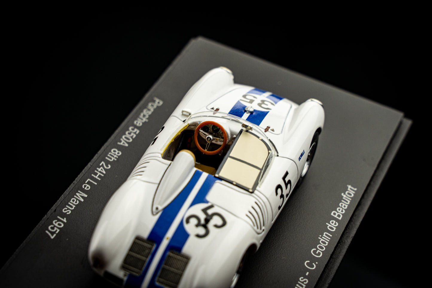 Porsche 550A #35 Hugus / Godin de Beaufort 8th 24h LeMans 1957 Spark 1:43