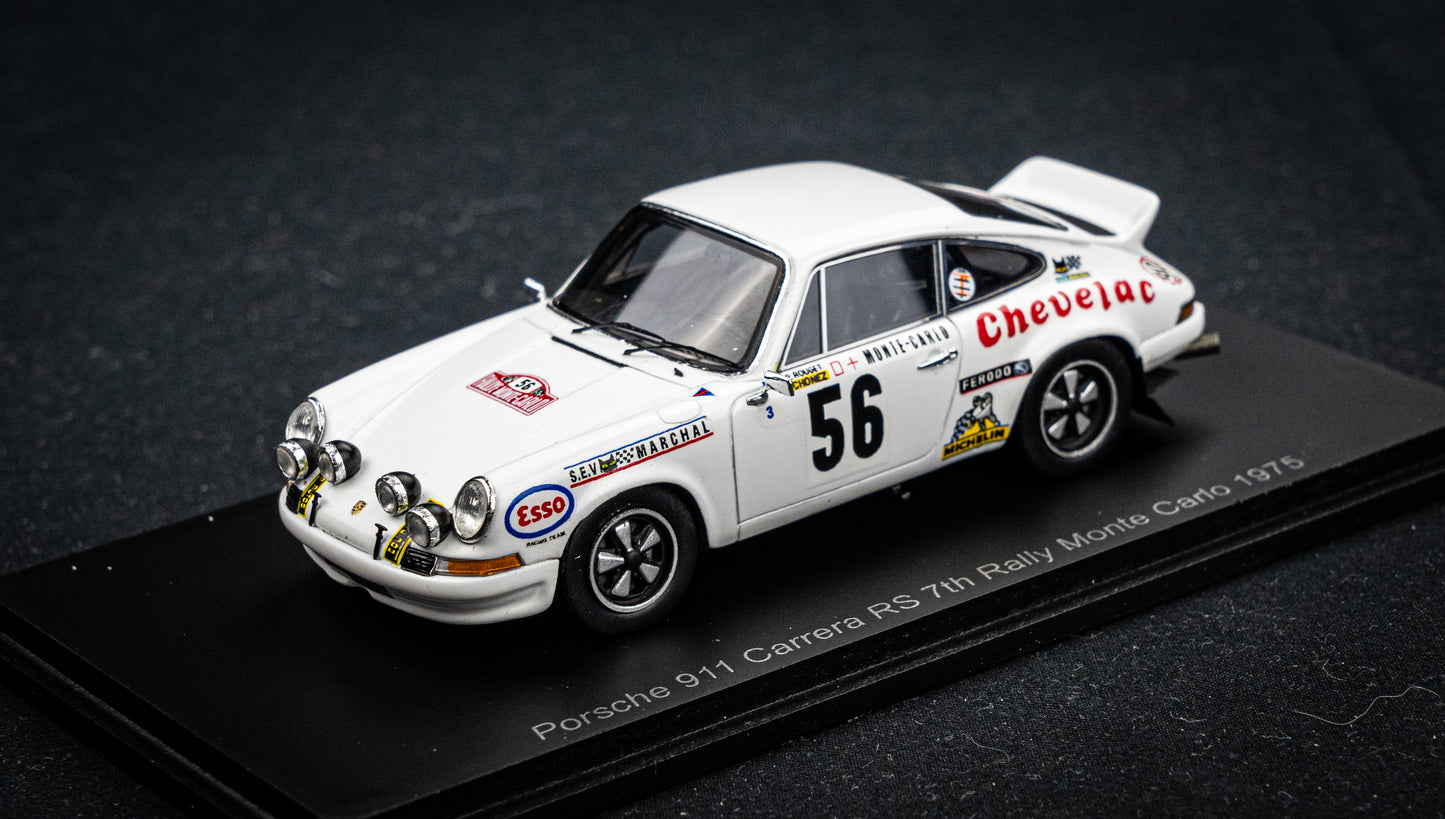 Porsche 911 Carrera RS #56 Rouget / Chonez - 7th Rallye Monte Carlo 1975 - Spark 1:43
