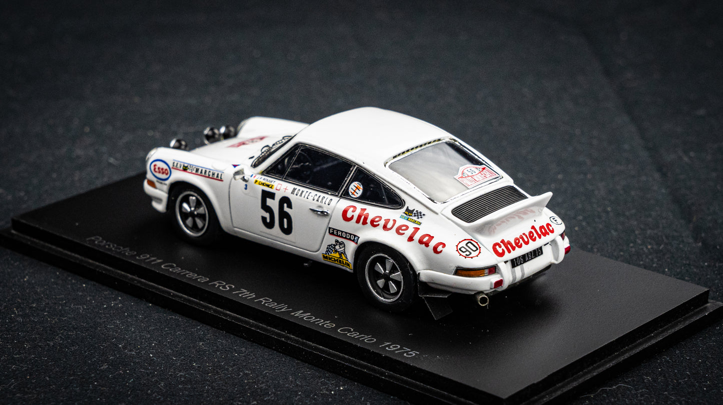 Porsche 911 Carrera RS #56 Rouget / Chonez - 7th Rallye Monte Carlo 1975 - Spark 1:43