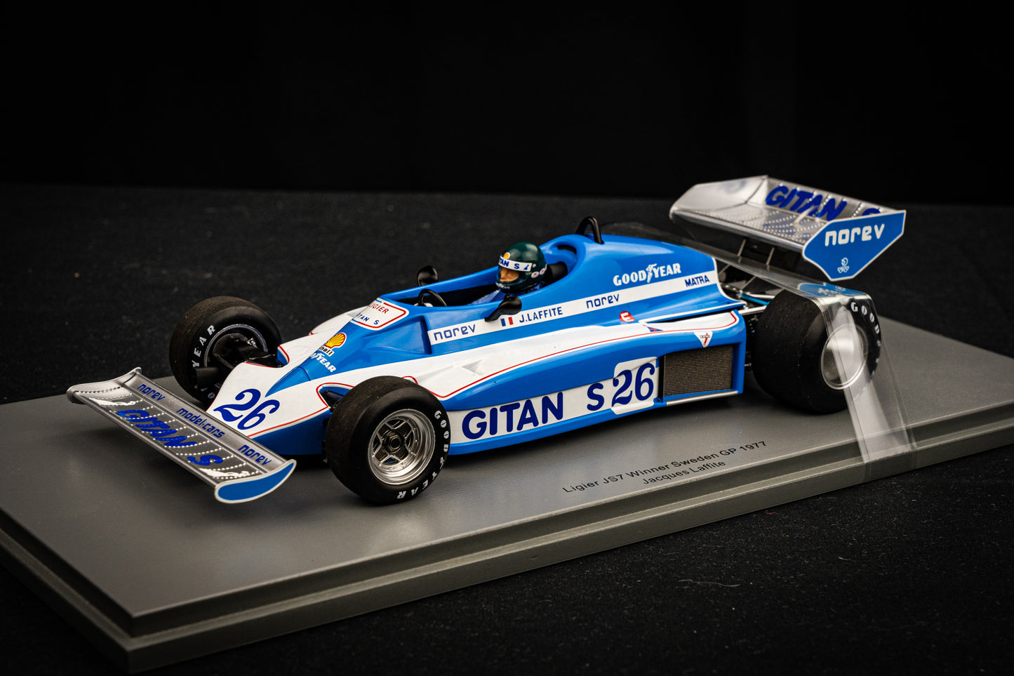 Ligier JS7 #26 Jacques Laffite - Sieger GP Schweden 1977, Spark 1:18