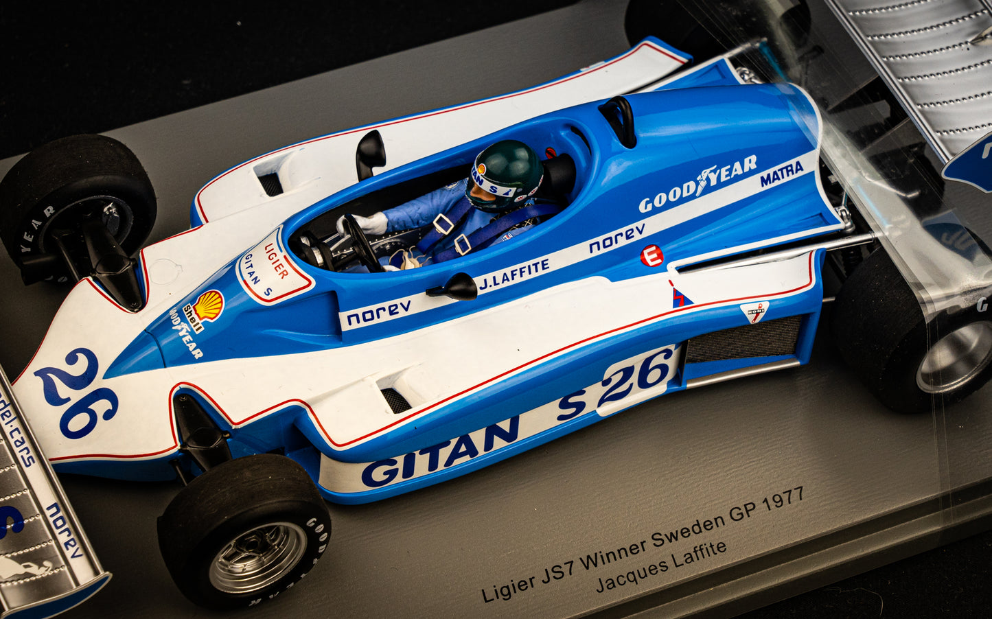 Ligier JS7 #26 Jacques Laffite - Sieger GP Schweden 1977, Spark 1:18