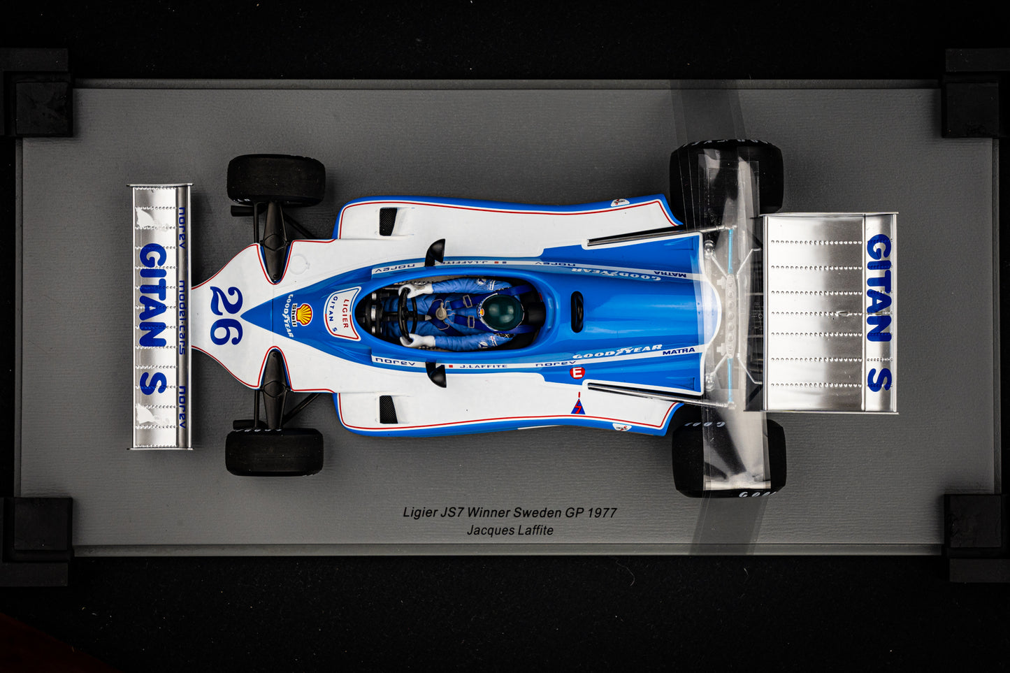Ligier JS7 #26 Jacques Laffite - Sieger GP Schweden 1977, Spark 1:18