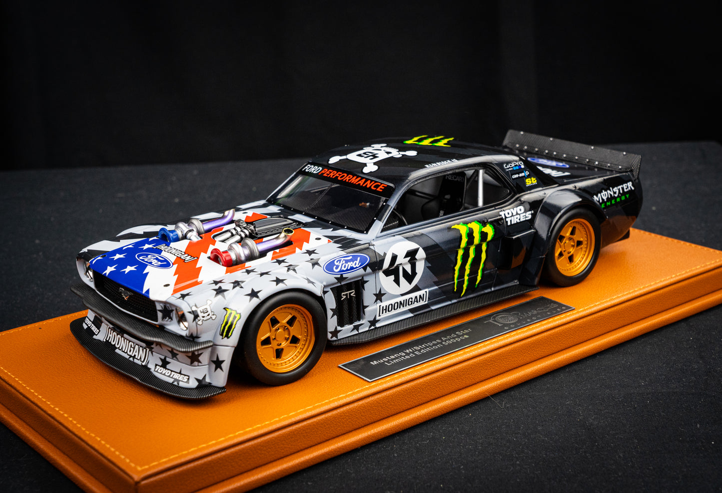 Ken Block #43 Ford Mustang 1965 Hoonigan V2 Stars and Stripes lim. 1/500 pcs. TopMarques 1:18