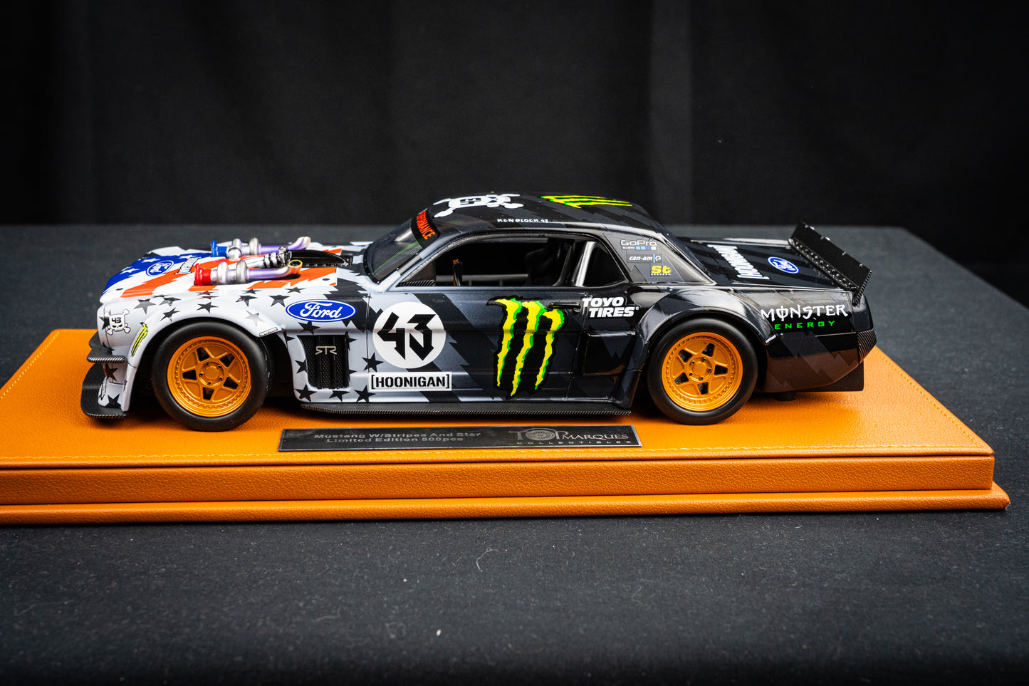 Ken Block #43 Ford Mustang 1965 Hoonigan V2 Stars and Stripes lim. 1/500 pcs. TopMarques 1:18