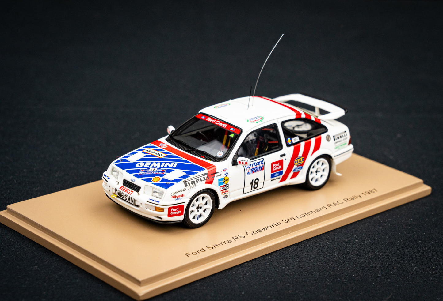 Ford Sierra RS Cosworth #18 J.McRae / I.Grindrod 3rd RAC Rallye 87 1:43 Spark