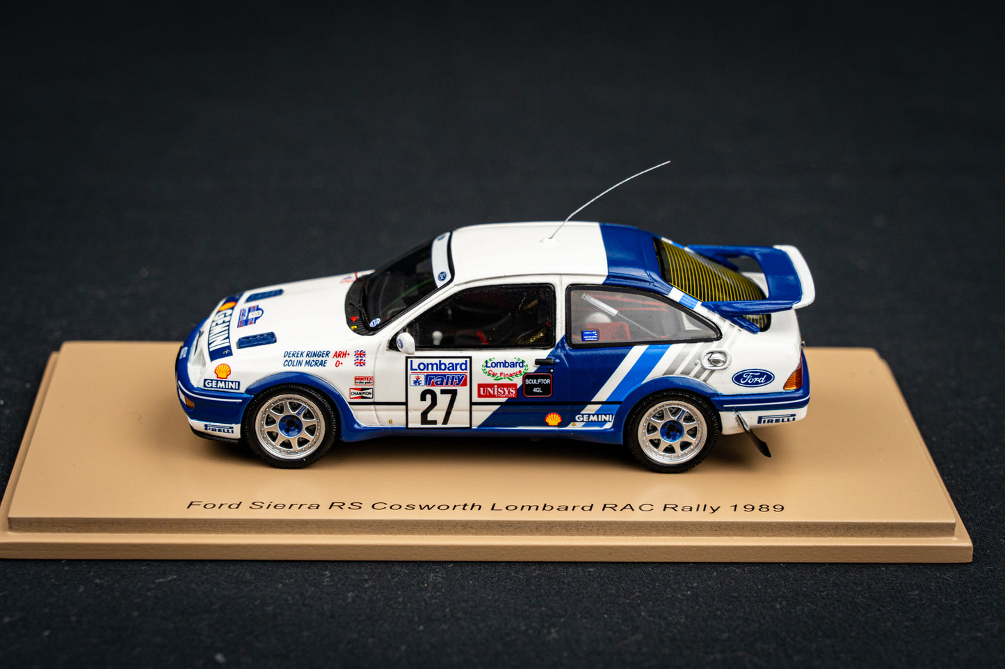 Ford Sierra RS Cosworth #27 C. McRae / D. Ringer RAC Rallye 89 1:43 Spark