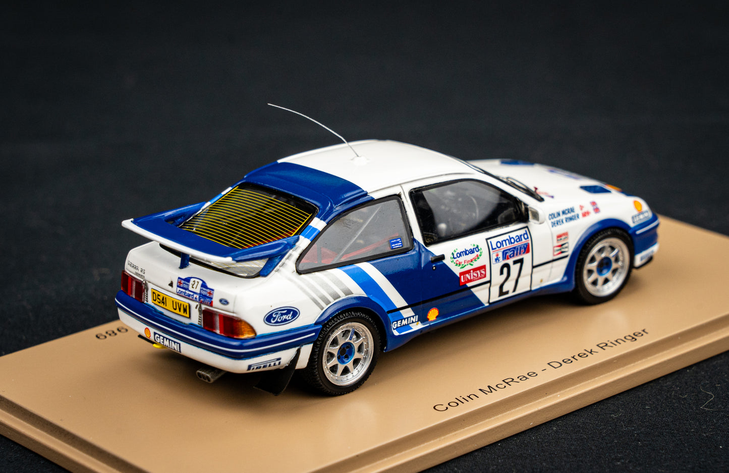 Ford Sierra RS Cosworth #27 C. McRae / D. Ringer RAC Rallye 89 1:43 Spark