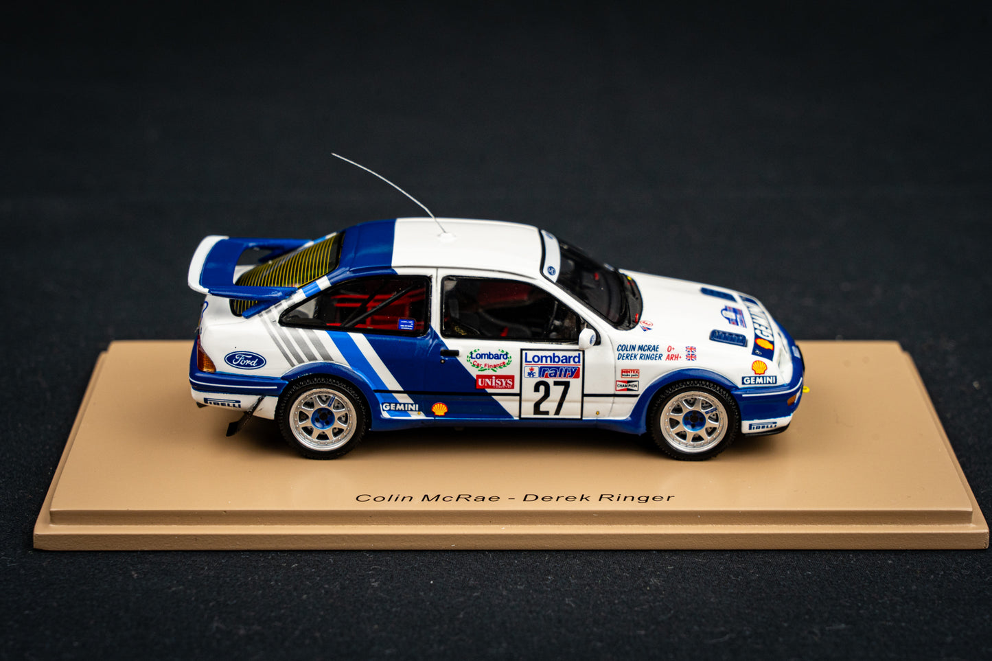 Ford Sierra RS Cosworth #27 C. McRae / D. Ringer RAC Rallye 89 1:43 Spark