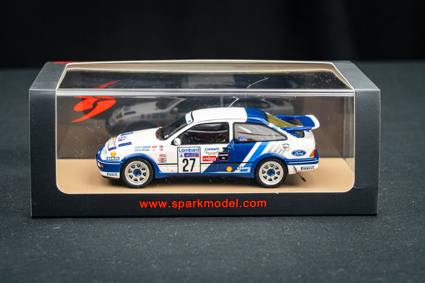 Ford Sierra RS Cosworth #27 C. McRae / D. Ringer RAC Rallye 89 1:43 Spark
