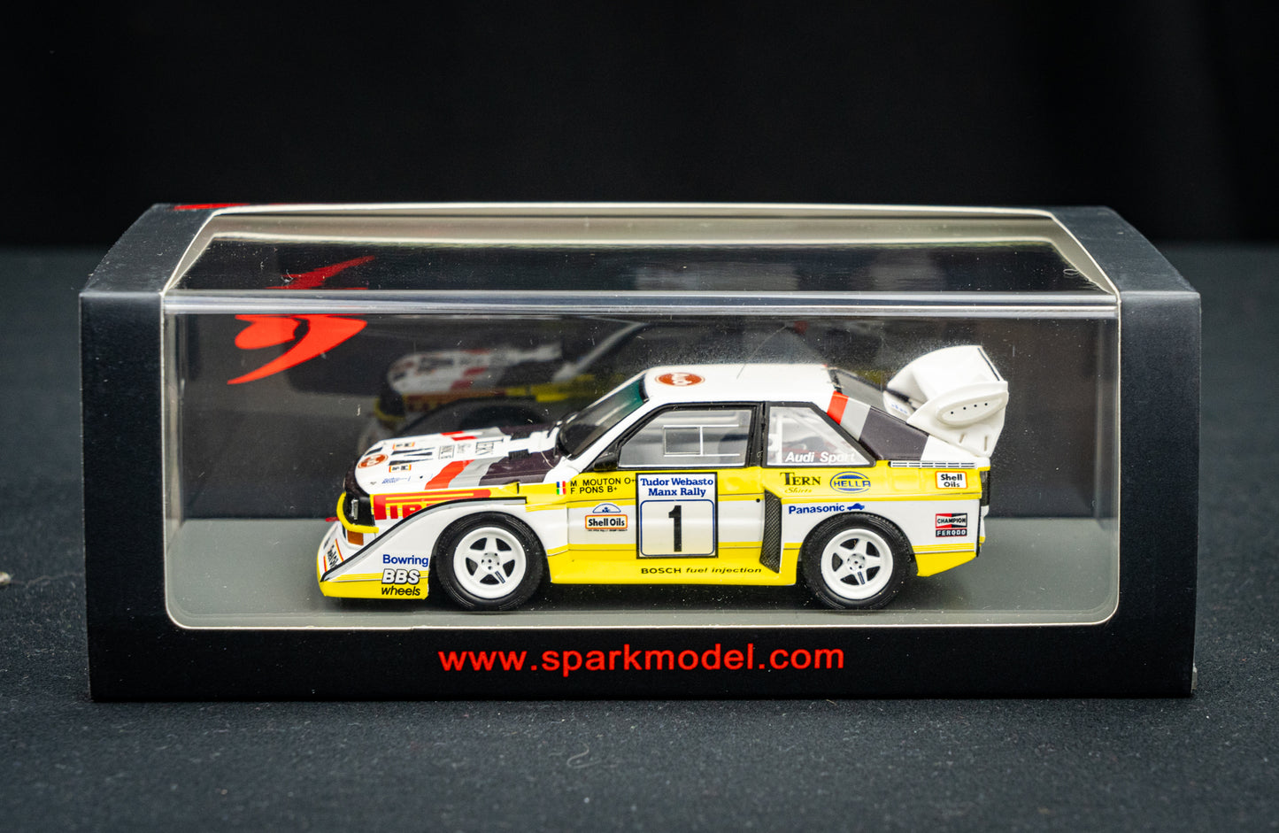Audi Sport quattro S1 E2 #1 M. Mouton / F. Pons Manx International Rallye 1985 - Spark 1:43