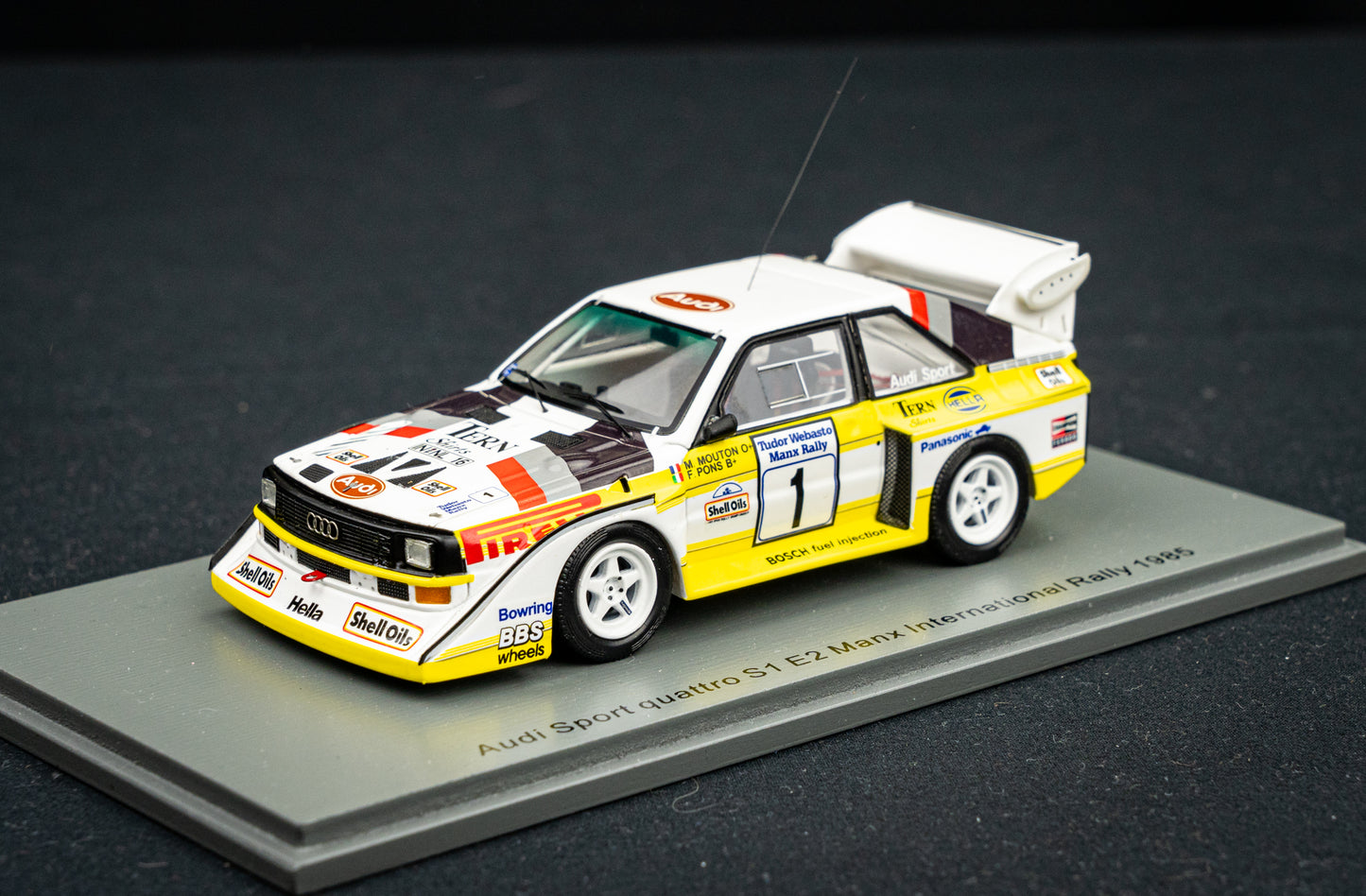Audi Sport quattro S1 E2 #1 M. Mouton / F. Pons Manx International Rallye 1985 - Spark 1:43