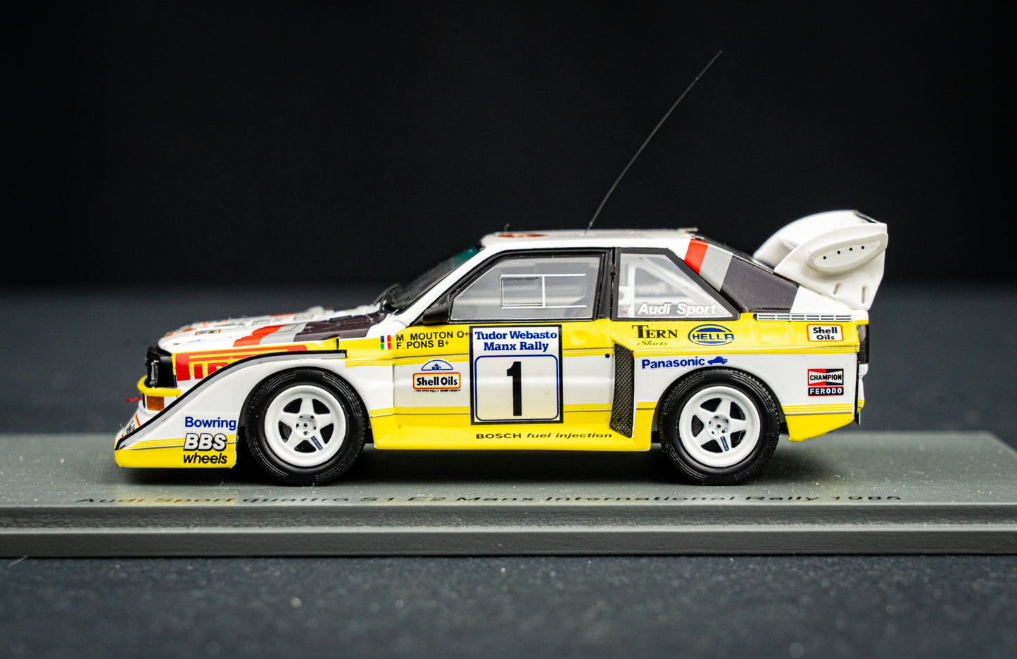 Audi Sport quattro S1 E2 #1 M. Mouton / F. Pons Manx International Rallye 1985 - Spark 1:43