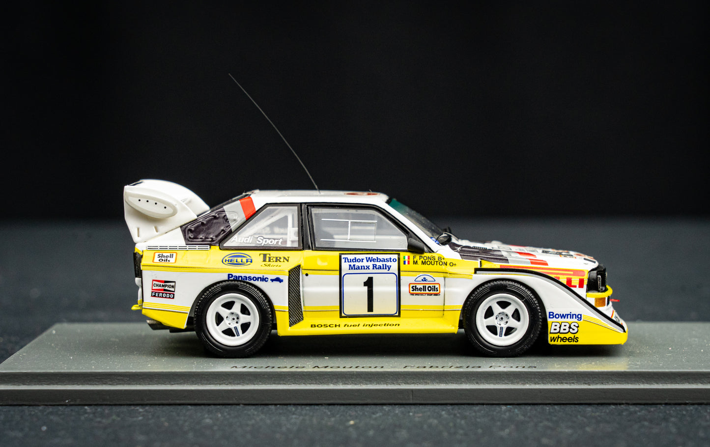 Audi Sport quattro S1 E2 #1 M. Mouton / F. Pons Manx International Rallye 1985 - Spark 1:43