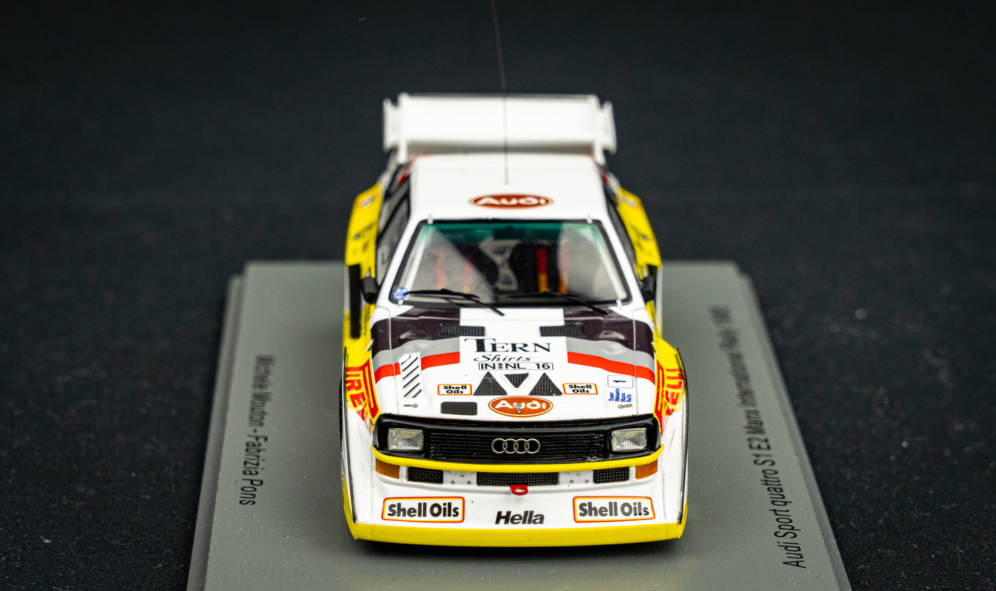 Audi Sport quattro S1 E2 #1 M. Mouton / F. Pons Manx International Rallye 1985 - Spark 1:43