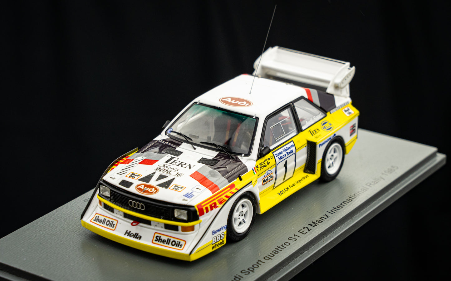 Audi Sport quattro S1 E2 #1 M. Mouton / F. Pons Manx International Rallye 1985 - Spark 1:43