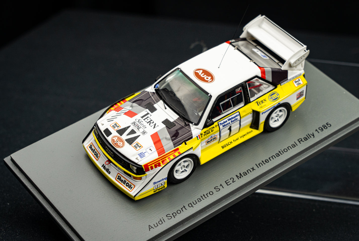Audi Sport quattro S1 E2 #1 M. Mouton / F. Pons Manx International Rallye 1985 - Spark 1:43