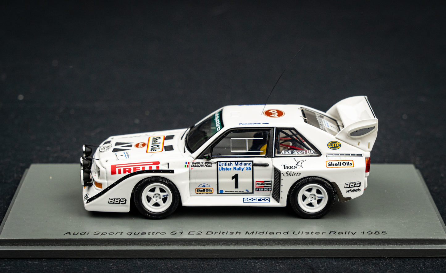 Audi Sport quattro S1 E2 #1 M. Mouton / F. Pons Ulster Rallye 1985 - Spark 1:43