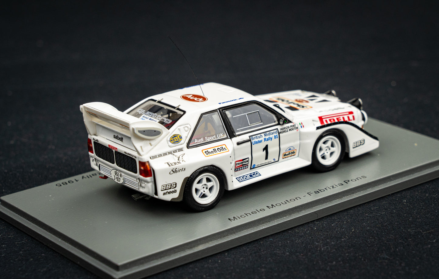Audi Sport quattro S1 E2 #1 M. Mouton / F. Pons Ulster Rallye 1985 - Spark 1:43