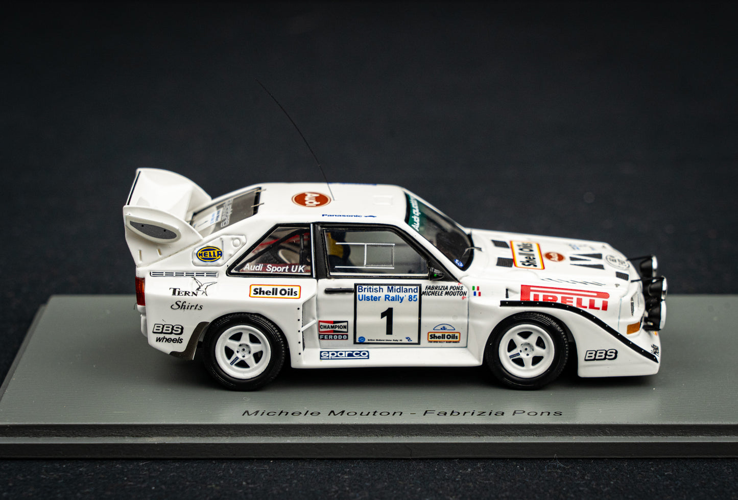 Audi Sport quattro S1 E2 #1 M. Mouton / F. Pons Ulster Rallye 1985 - Spark 1:43