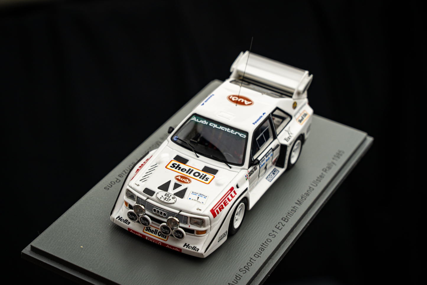 Audi Sport quattro S1 E2 #1 M. Mouton / F. Pons Ulster Rallye 1985 - Spark 1:43