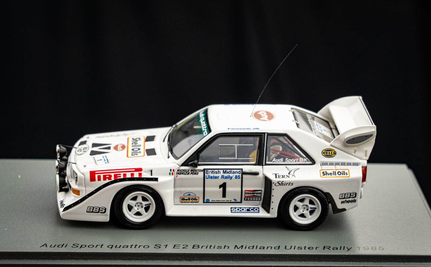 Audi Sport quattro S1 E2 #1 M. Mouton / F. Pons Ulster Rallye 1985 - Spark 1:43