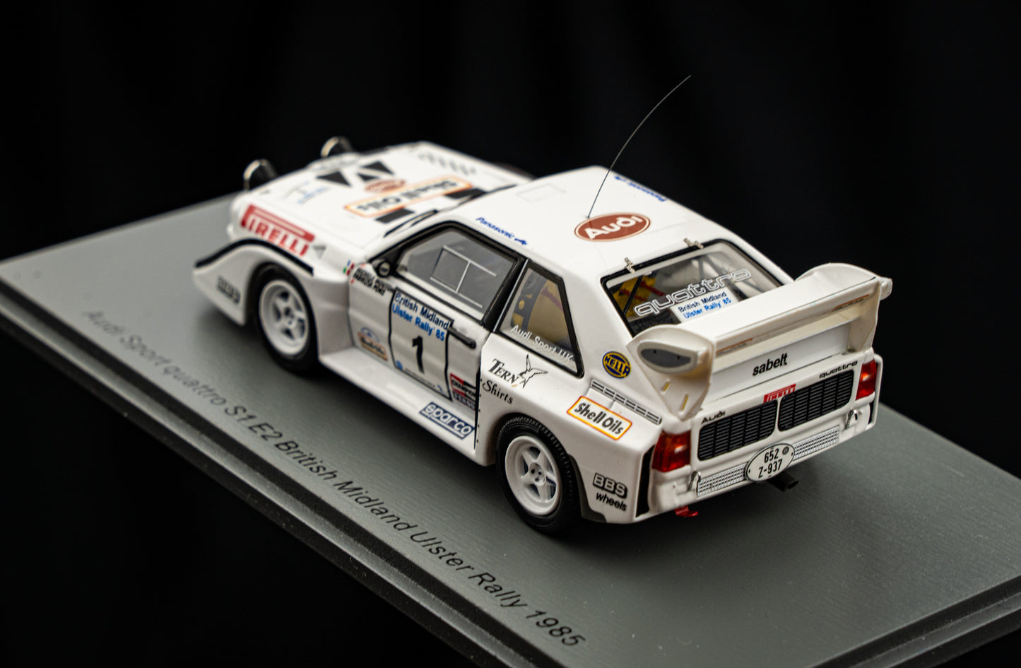 Audi Sport quattro S1 E2 #1 M. Mouton / F. Pons Ulster Rallye 1985 - Spark 1:43