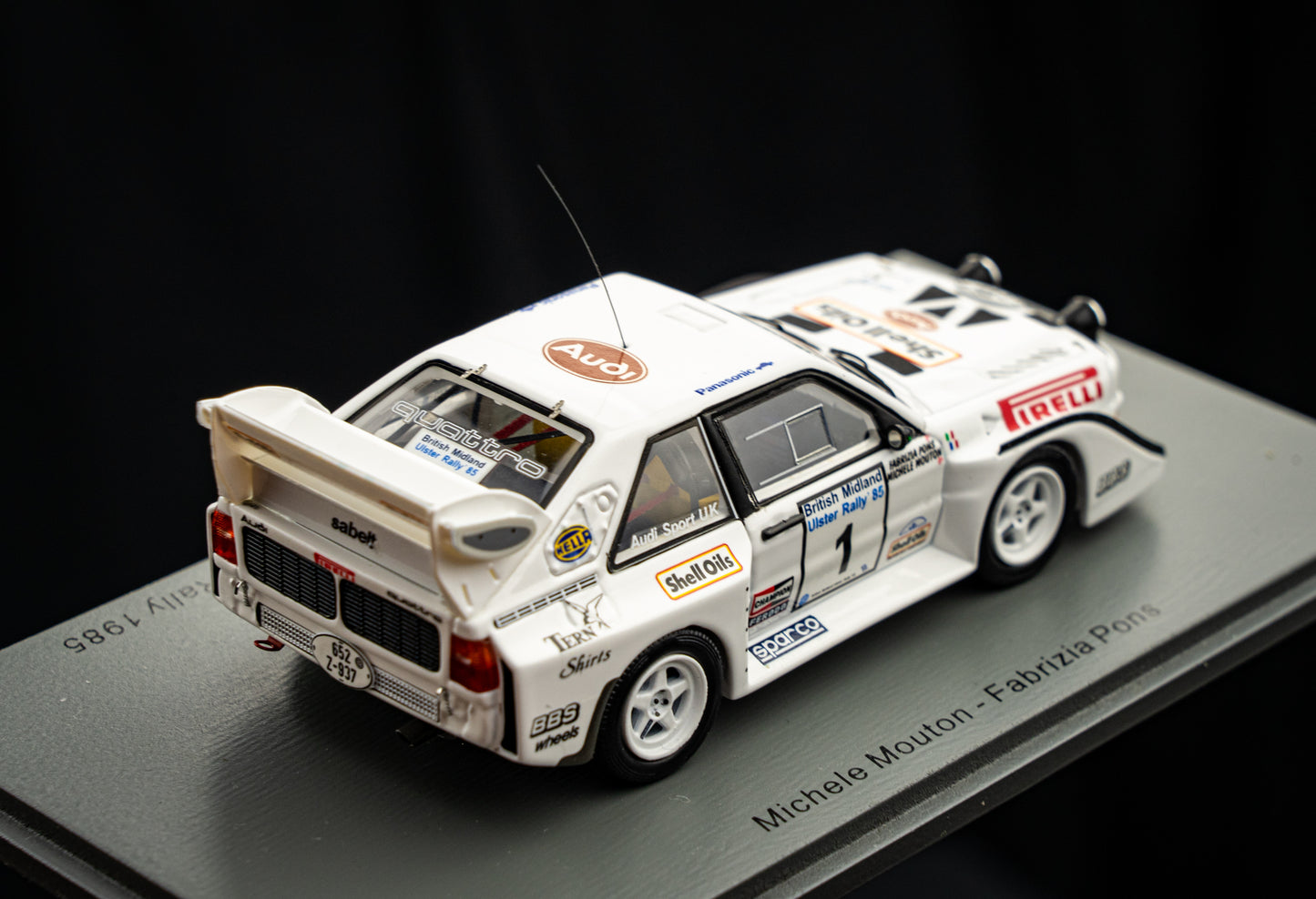 Audi Sport quattro S1 E2 #1 M. Mouton / F. Pons Ulster Rallye 1985 - Spark 1:43