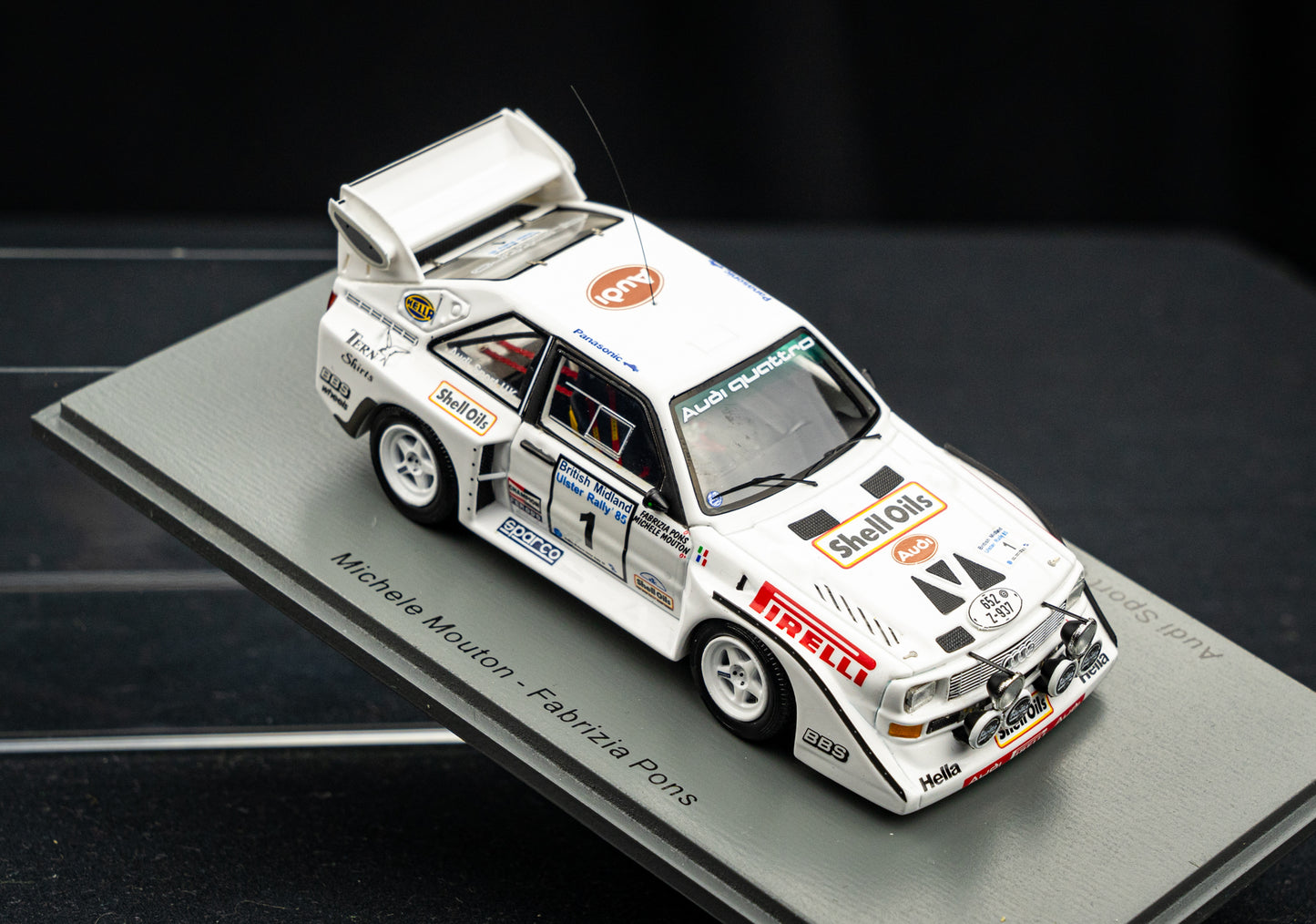 Audi Sport quattro S1 E2 #1 M. Mouton / F. Pons Ulster Rallye 1985 - Spark 1:43