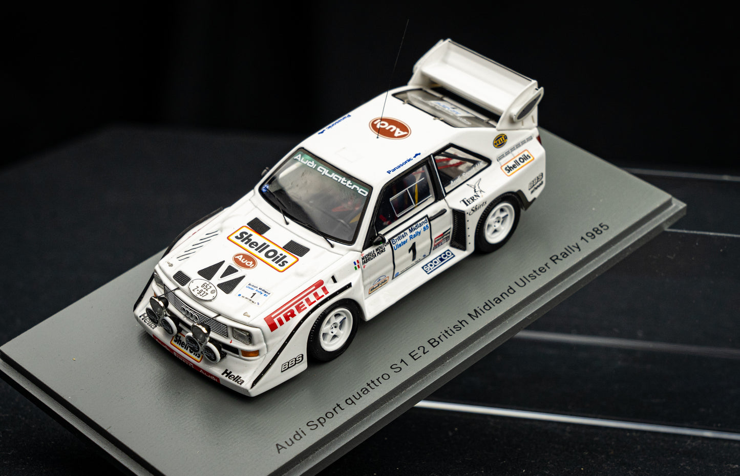 Audi Sport quattro S1 E2 #1 M. Mouton / F. Pons Ulster Rallye 1985 - Spark 1:43
