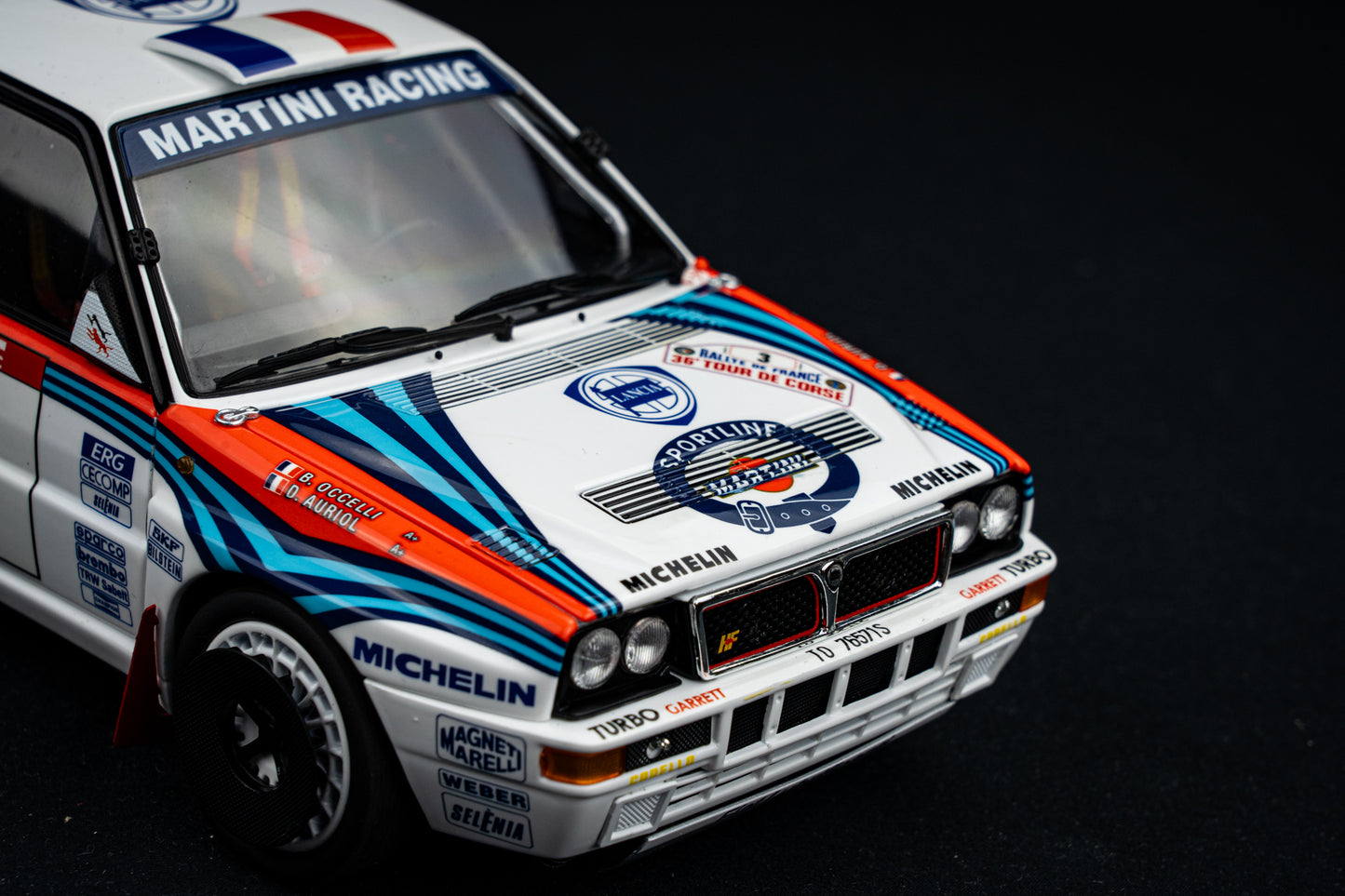 Lancia Delta HF Integrale Evo #3 D. Auriol / B. Occelli Tour de Corse 1992 - Kyosho 1:18