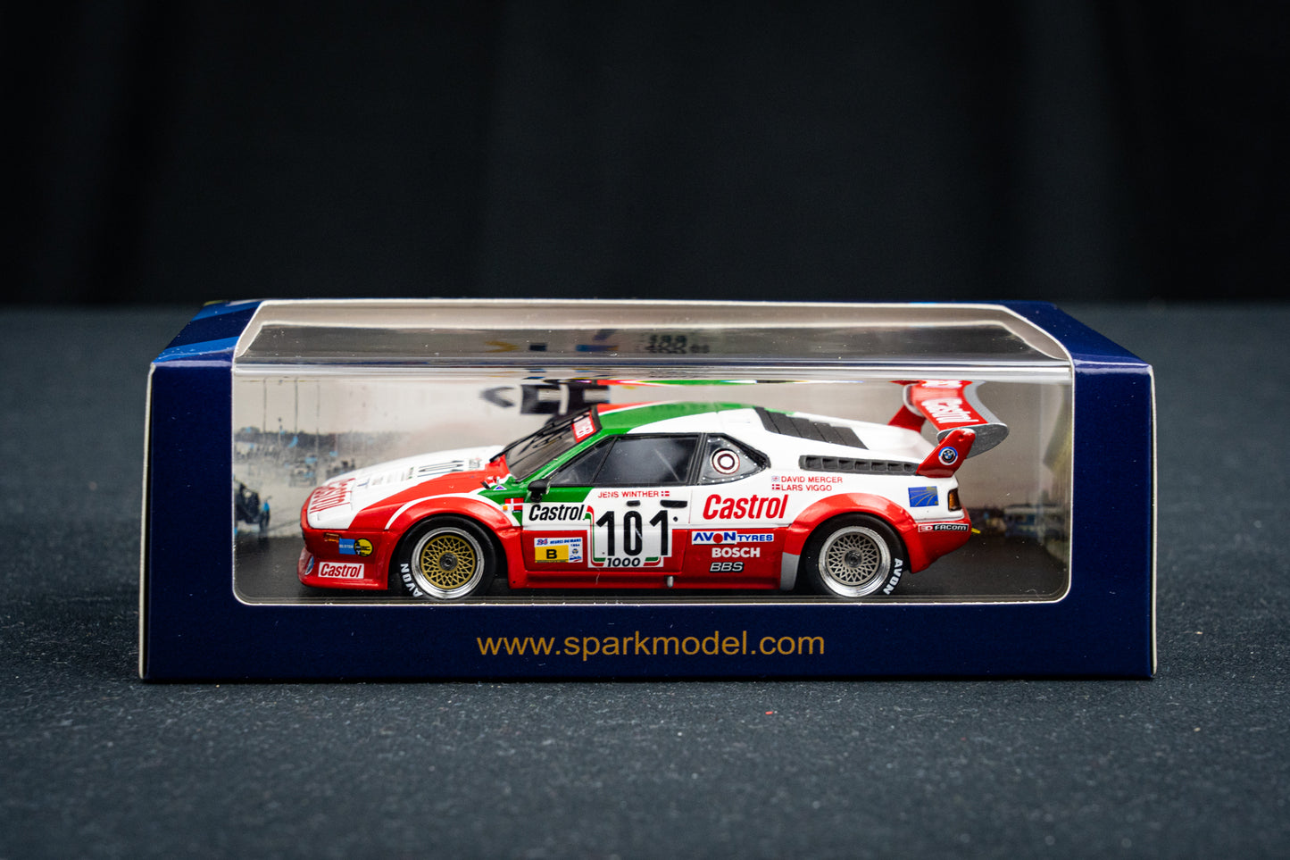 BMW M1 #101 J. Winther / D. Mercer / L-V. Jensen - 24h LeMans 1984 - Spark 1:43