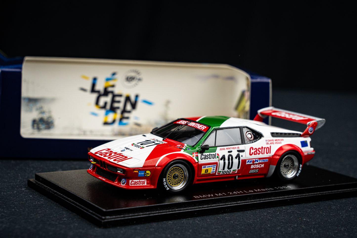 BMW M1 #101 J. Winther / D. Mercer / L-V. Jensen - 24h LeMans 1984 - Spark 1:43