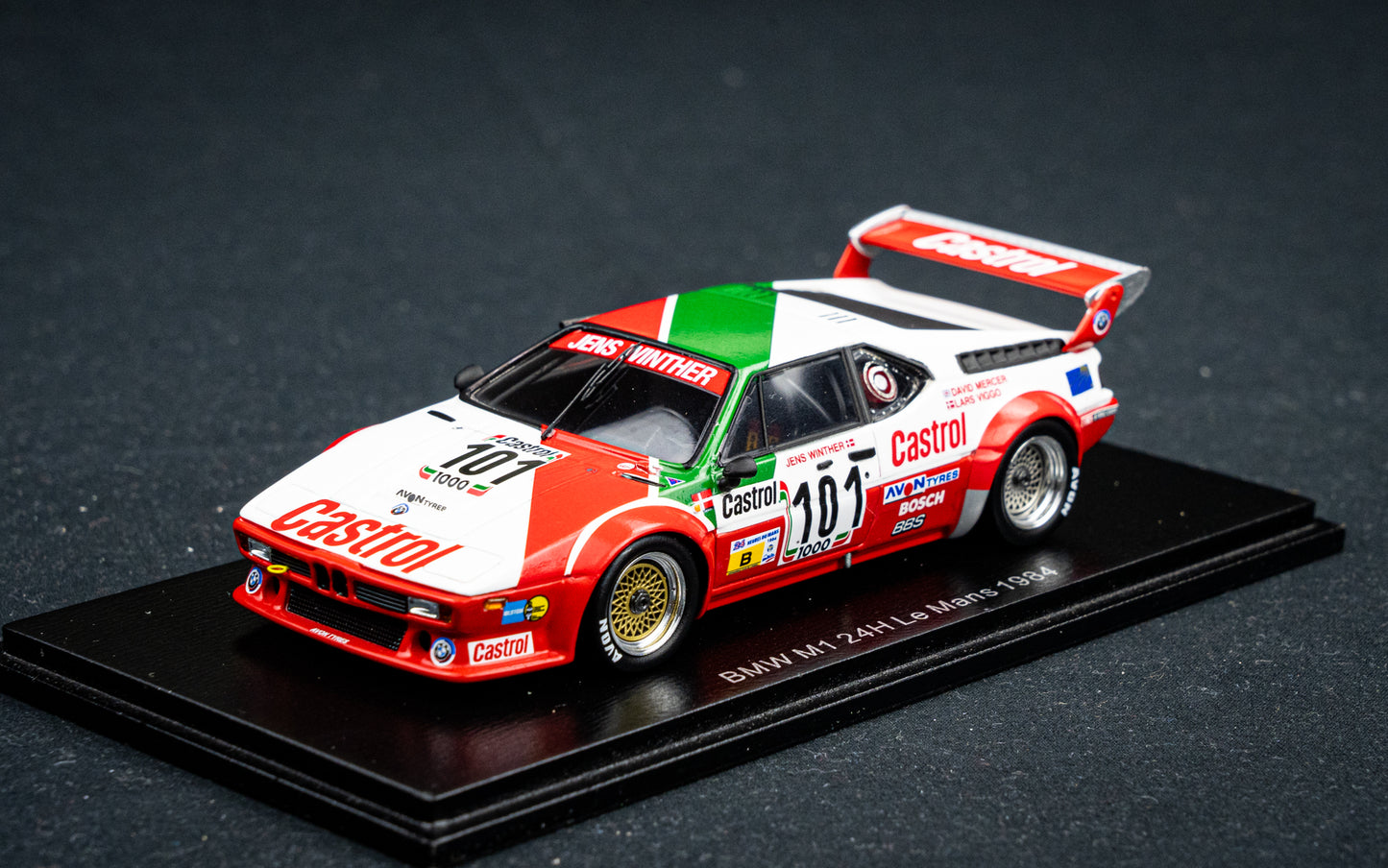 BMW M1 #101 J. Winther / D. Mercer / L-V. Jensen - 24h LeMans 1984 - Spark 1:43